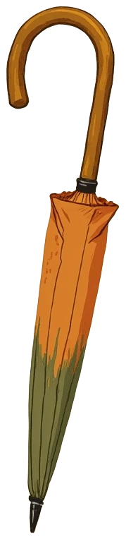 A closed umbrella